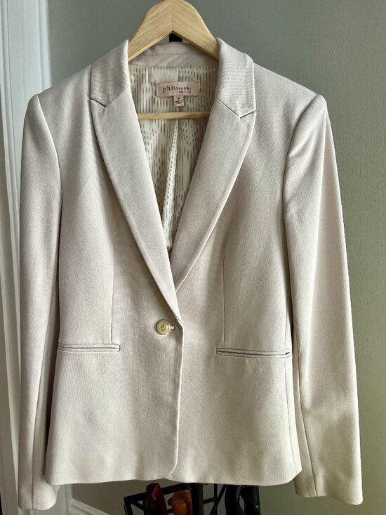 Philosophy Jackets & Blazers - Philosophy Cream Single-Button Blazer Jacket - Size S